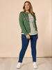 Military Style Denim Jacket - Khaki threadz