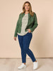 Military Style Denim Jacket - Khaki threadz