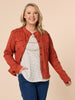 Military Style Denim Jacket - Maple THREADZ
