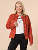 Military Style Denim Jacket - Maple THREADZ