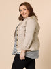 Military Style Denim Jacket - Natural THREADZ