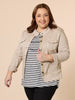 Military Style Denim Jacket - Natural THREADZ