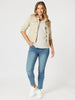 LA Distressed Pull On Stretch Denim Jean - Denim