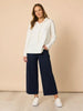 Kimmy Ponte Wide Leg Pant - Navy