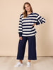 Kimmy Ponte Wide Leg Pant - Navy
