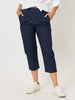 Santorini Cotton Capri Pant  - Navy