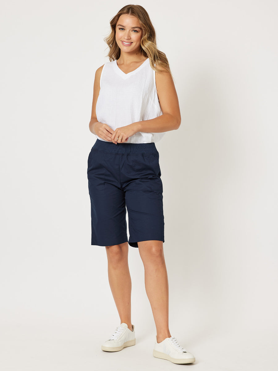 Navy pull hot sale on shorts