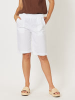Santorini Cotton Pull On Short - White