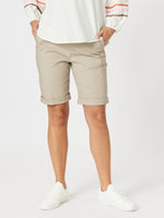 Santorini Cotton Pull On Shorts - Natural