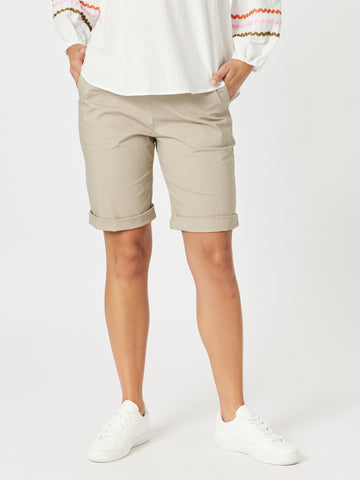Santorini Cotton Pull On Shorts - Natural