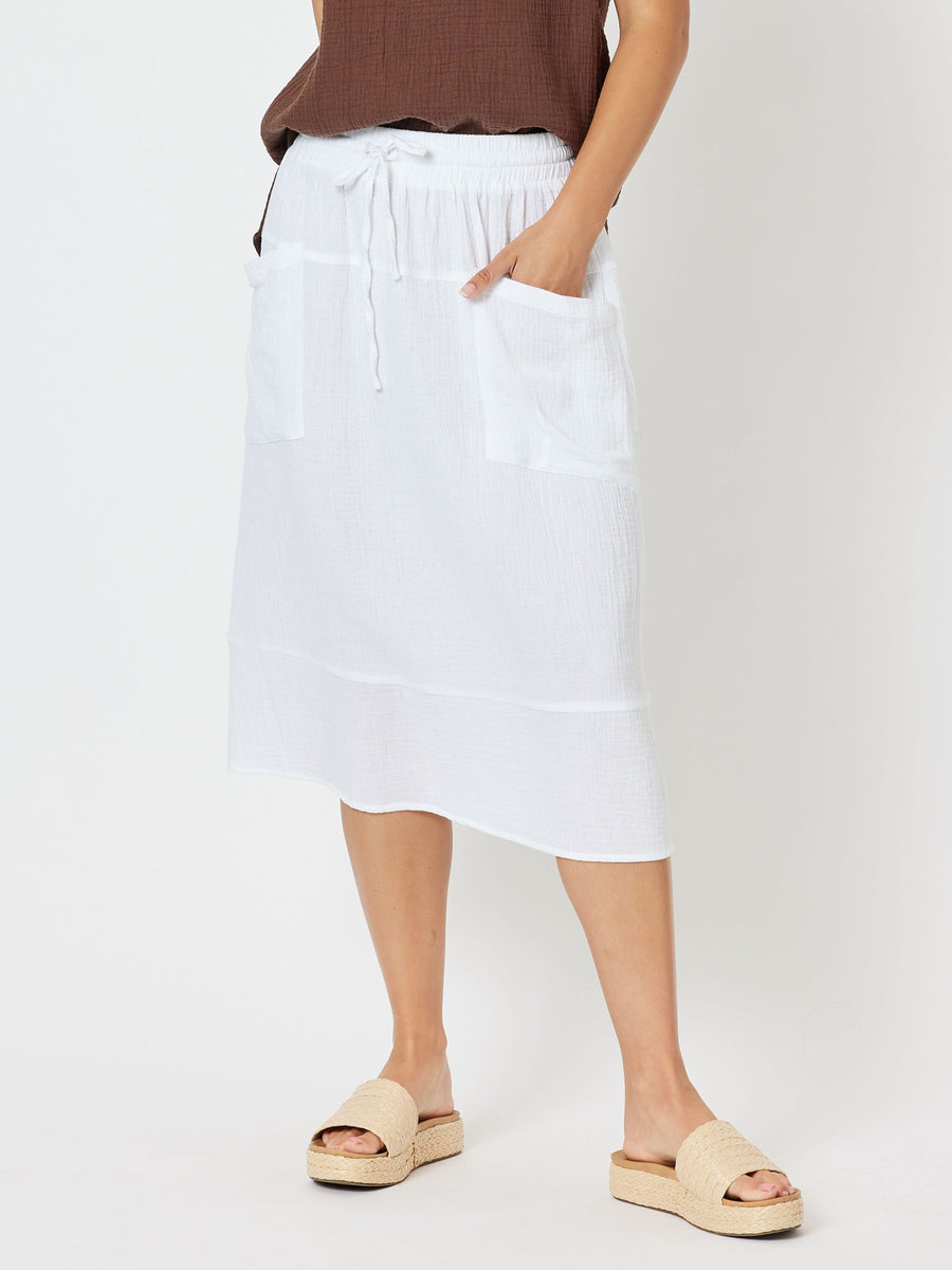 Byron Cotton Skirt - White