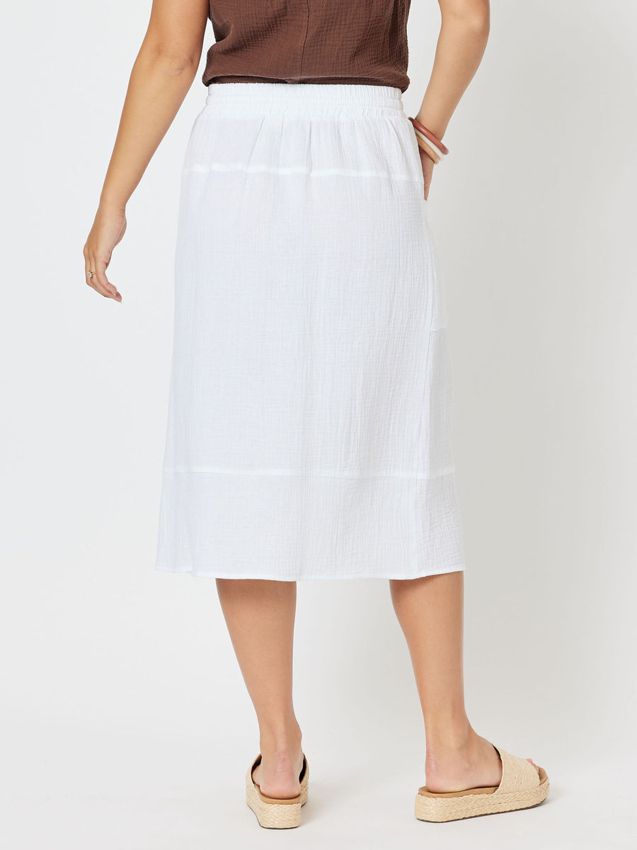 Byron Cotton Skirt - White