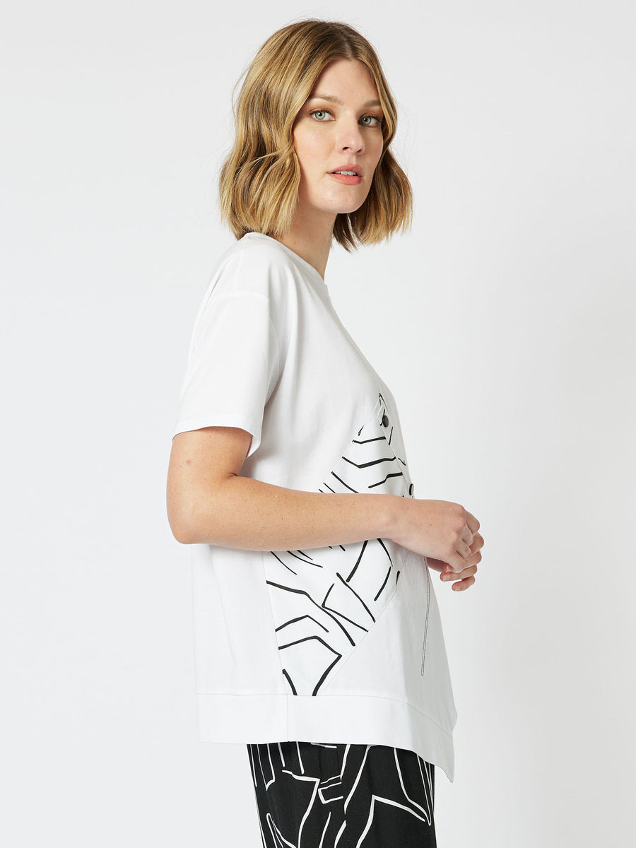 New York Asymmetric T-Shirt - White