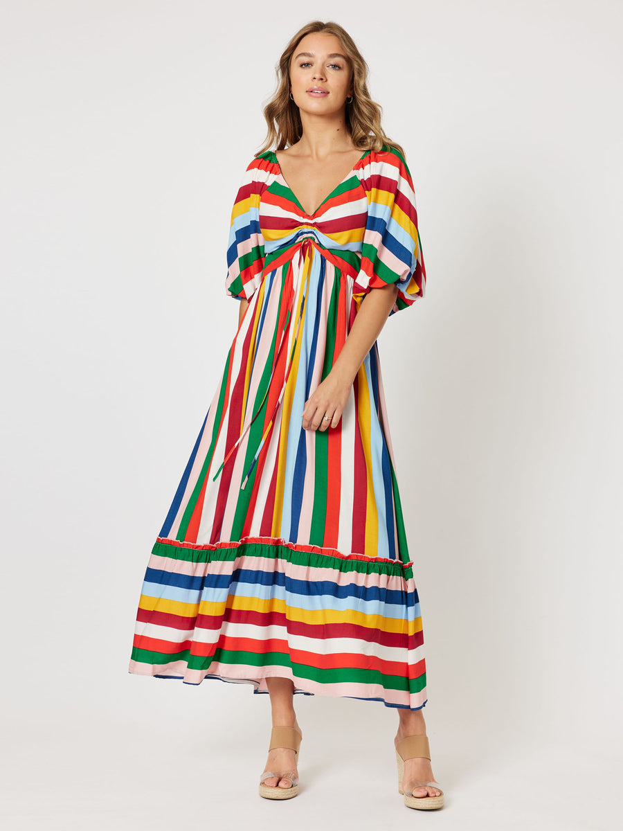 Fiesta Stripe Maxi Dress - Multi