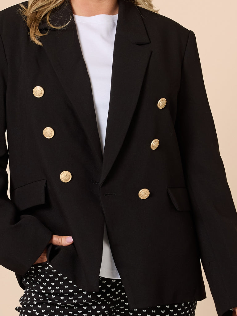 Lauren Double Breasted Blazer - Black GORDON SMITH THREADZ