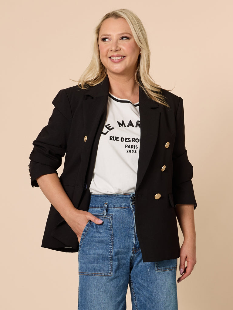 Lauren Double Breasted Blazer - Black