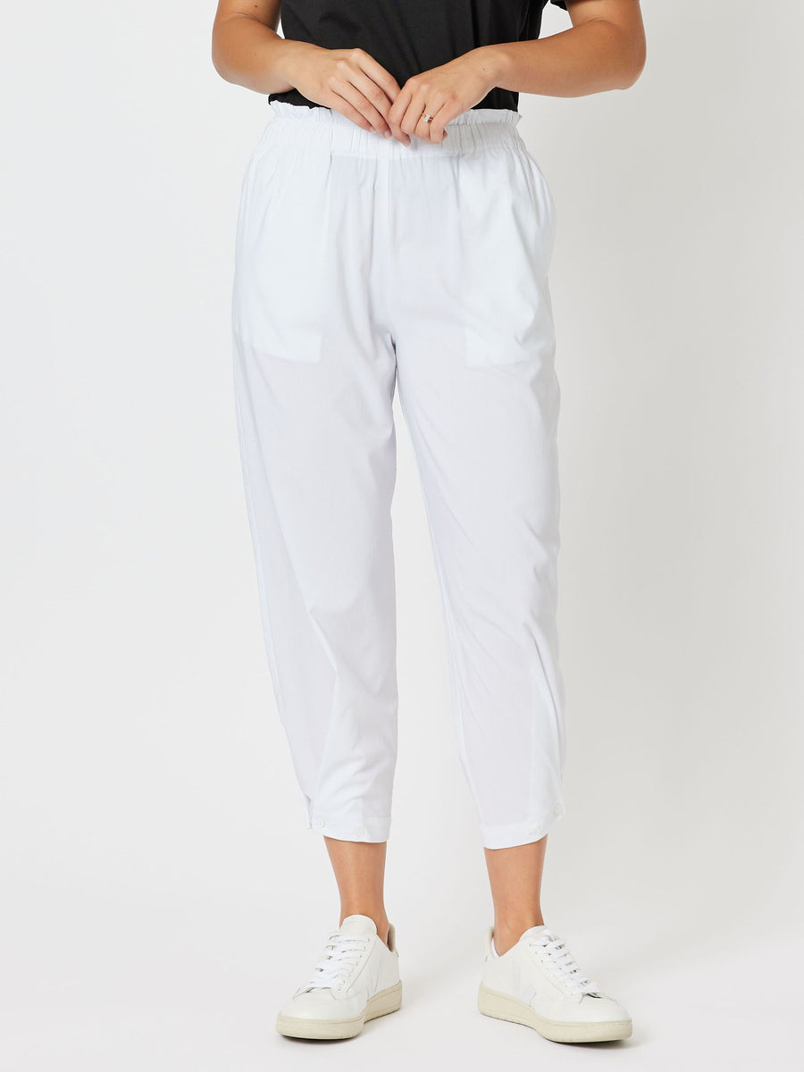 Parachute Convertible Pull On Wide Leg Pant - White