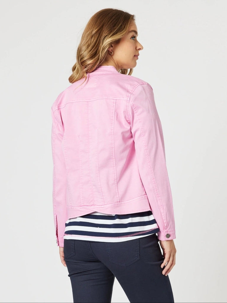 Maggie Denim Jacket - Flamingo THREADZ