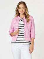 Maggie Denim Jacket - Flamingo