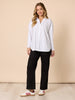 Julie Jersey Sleeve Shirt - White
