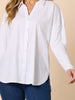 Julie Jersey Sleeve Shirt - White