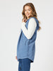 Ollie Side Button Vest - Indigo