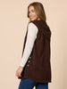 Ollie Side Button Vest - Coffee