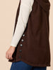 Ollie Side Button Vest - Coffee