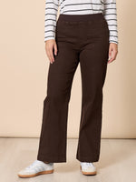Maddy Pull on Wide Leg Jean - Chocolate