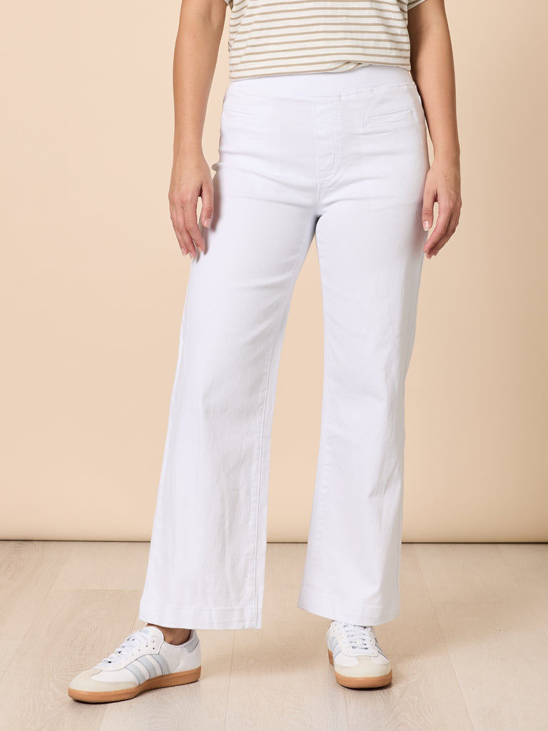 Maddy High Rise Wide Leg Jean - White THREADZ