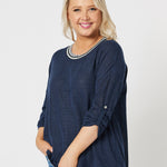 Lily 2 In 1 Top - Navy