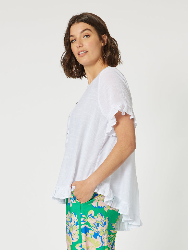 Portofino Short Sleeve Top White Threadz