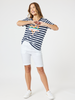 Heart Stripe Print Tee - Orange