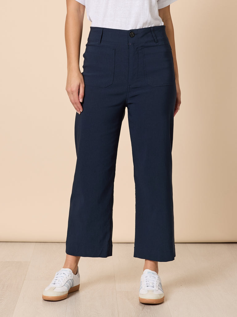 Marine Wide Leg Pant-Navy
