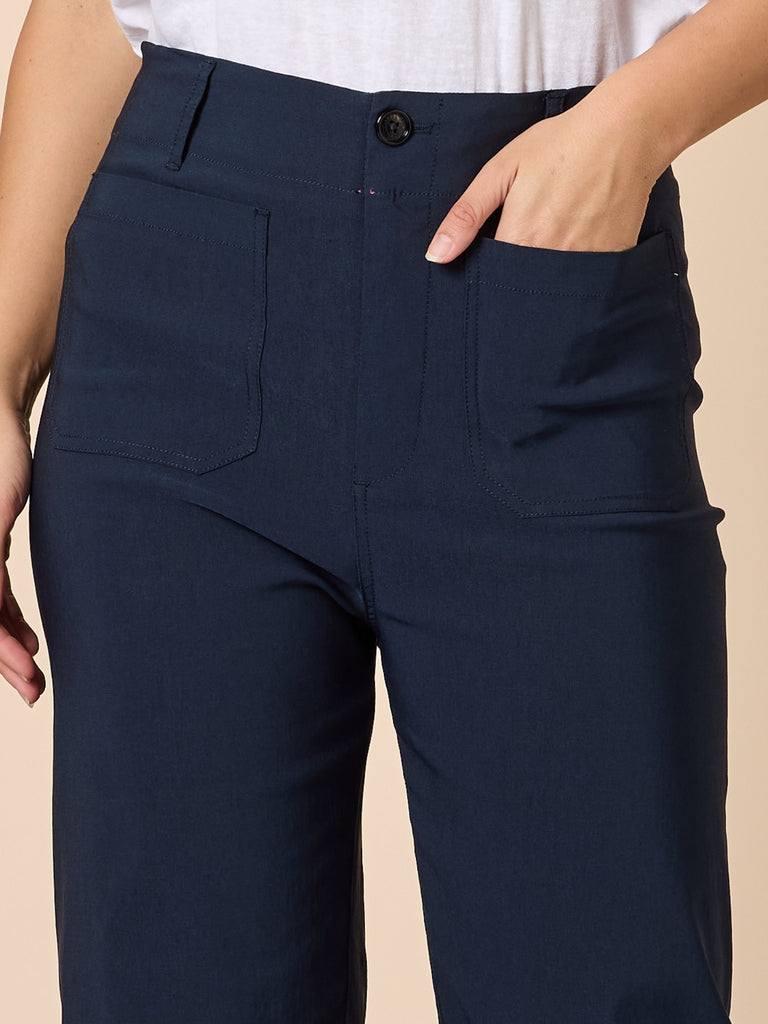 Marine Wide Leg Pant-Navy