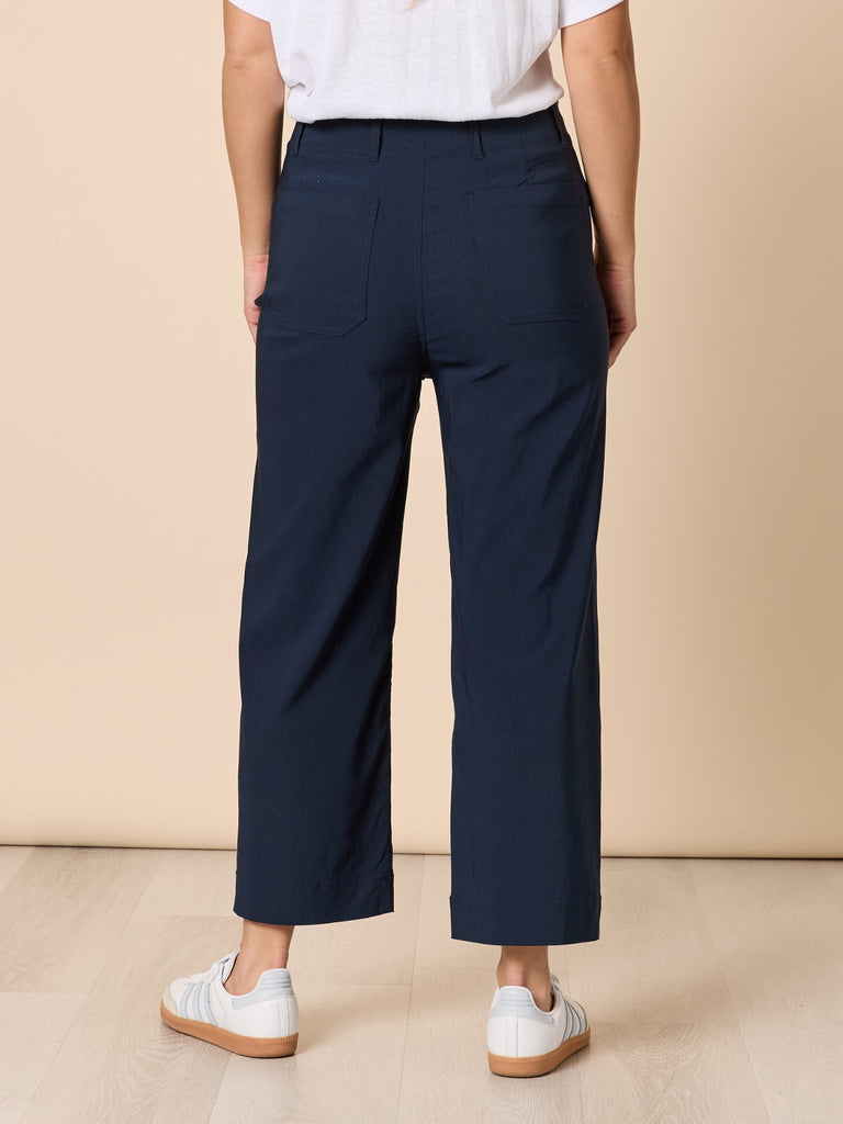 Marine Wide Leg Pant-Navy