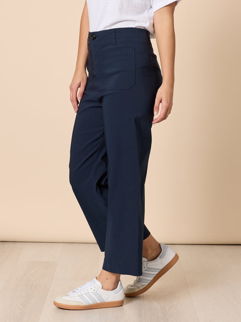 Marine Wide Leg Pant-Navy