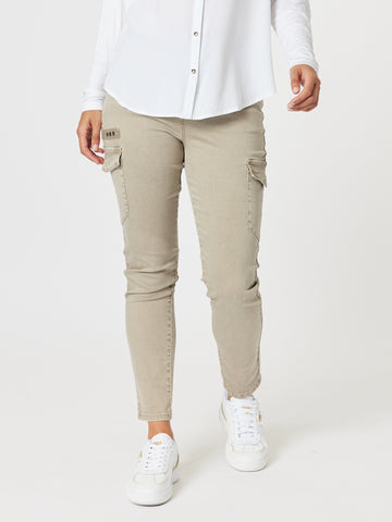 Paige Slim Leg Cargo Pant-Washed Natural