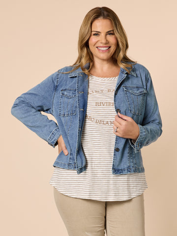 Retro Denim Jacket - Washed Denim