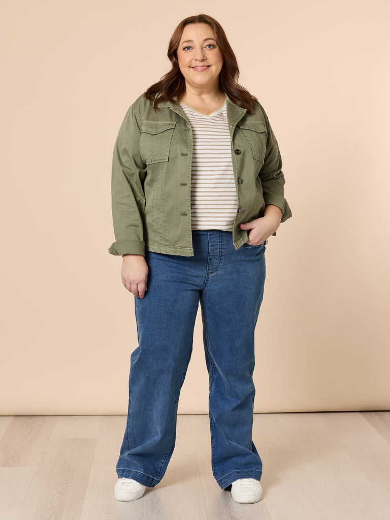 Maddy High Rise Wide Leg Jean - Denim THREADZ