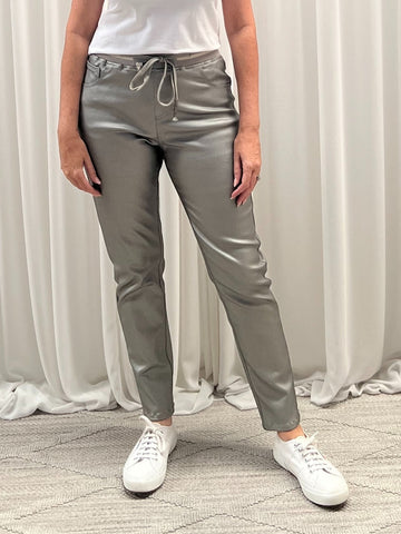 Scuba Wet Look Jogger - Pewter