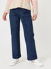 Carpenter Stretch Wide Leg Pull On Jean - Dark Denim