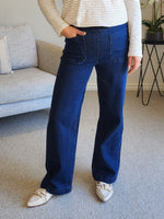 Carpenter Stretch Wide Leg Jean - Dark Denim