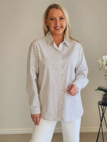 French Stripe Shirt - Chocolate/White