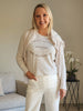 Riviera Long Sleeve Stripe Print Tee - Natural/White