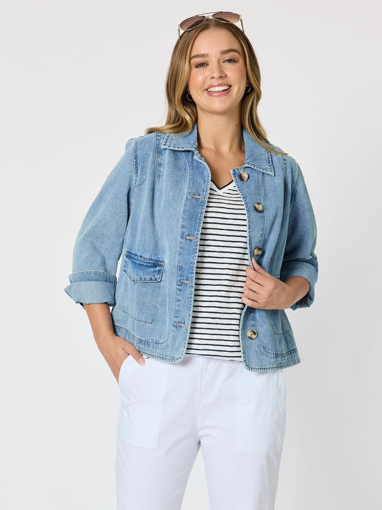 Boyfriend Denim Jacket - Washed Denim