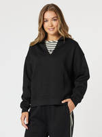 Urban V Neck Sweatshirt - Black