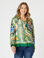 Brooklyn Print Shirt - Khaki Multi