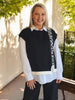 Mode Contrast Stitch Detail Knit - Black/Ivory