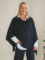 Macy Knit Poncho - Black